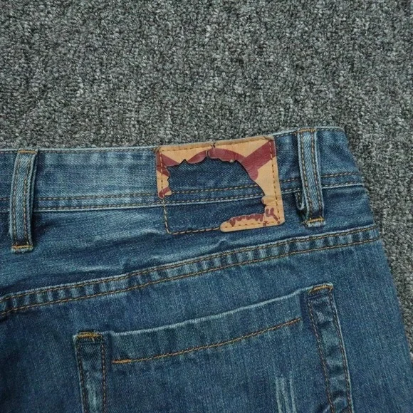 Cult Of Individuality Jeans Mens 38x34 Blue Hagen Straight Leg Distressed‎ Denim